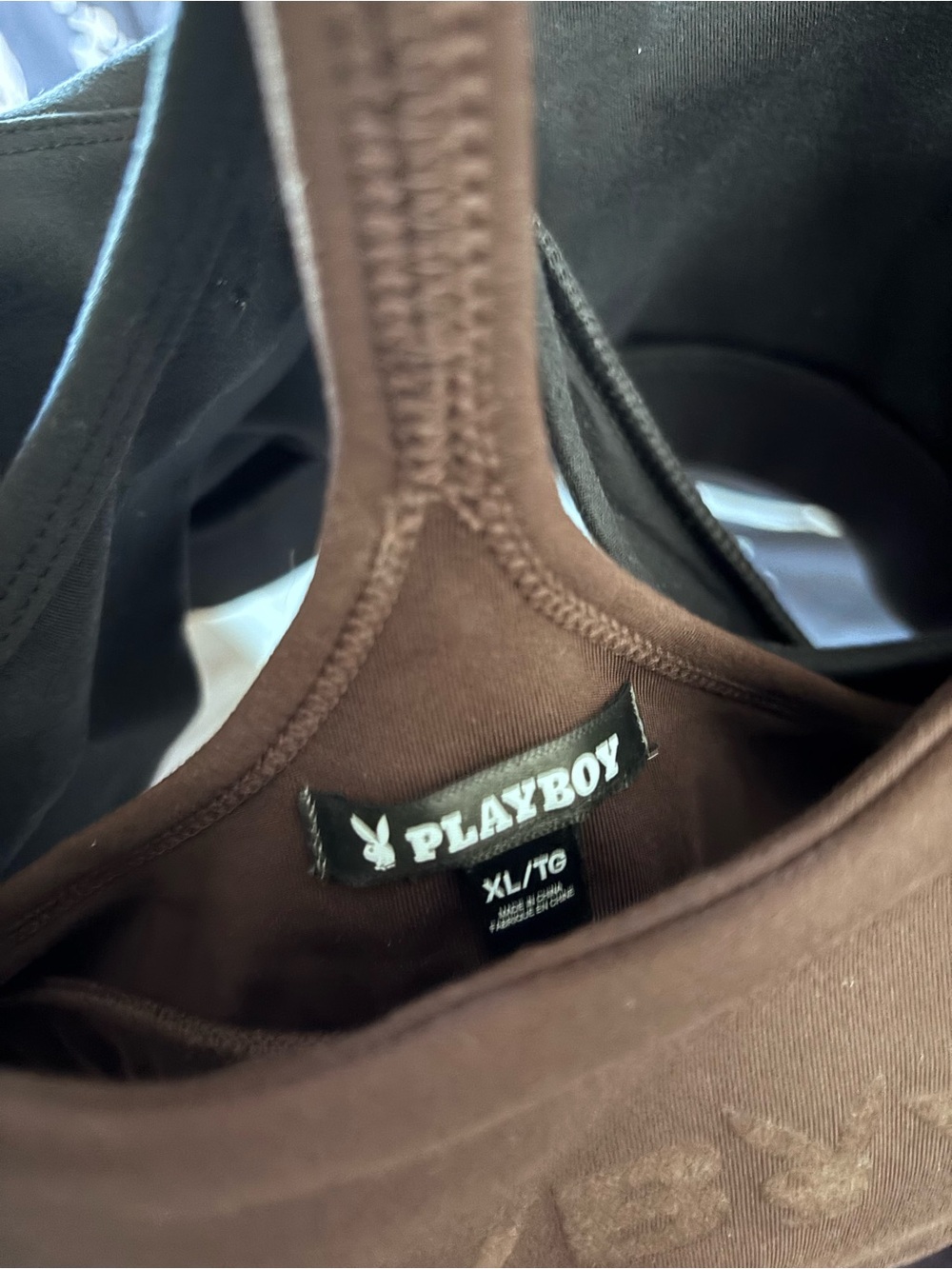 PLAYBOY Brown Logo Racerback Bralette - Picture 2 of 4